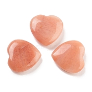 Heart Natural Red Aventurine Worry Stone, Anxiety Healing Thumb Stone, 19.5~20.5x20~20.5x5.8~6.8mm(G-C134-06A-21)