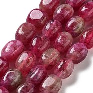 Dyed Natural Malaysia Jade Beads Strands, Oval, Medium Violet Red, 8.5~11x7~8.5x7~8.5mm, Hole: 1mm, about 18pcs/strand, 7.28~7.48 inch(18.5~19cm)(G-P528-I03-01)