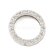 Brass Micro Pave Clear Cubic Zirconia Beads Frame, Long-Lasting Plated, Lead Free & Cadmium Free, Rings, Platinum, 15x4mm, Hole: 1mm(KK-P277-58B-P)