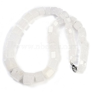 Natural Quartz Crystal Hexagon Prism Graduated Beaded Necklaces for Women Men, 19.49 inch(49.5cm)(NJEW-K388-03A)