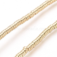 Electroplated Non-magnetic Synthetic Hematite Beads Strands, Heishi Beads, Disc/Flat Round, Golden Plated, 2x1mm, Hole: 0.7mm, about 426pcs/Strand, 16.54 inch(42cm)(G-G826-09G-2mm)