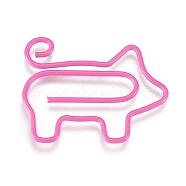 Pig Shape Iron Paperclips, Cute Paper Clips, Funny Bookmark Marking Clips, Hot Pink, 20.5x26.5x1mm(TOOL-L008-006O)