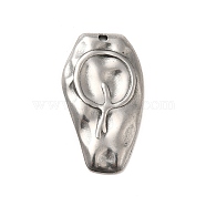 304 Stainless Steel Pendants, Nuggets, Stainless Steel Color, 34x19x3mm, Hole: 1.6mm(STAS-I694-23P)