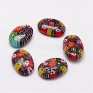 Handmade Millefiori Glass Cabochons, Oval, Mixed Color, 23x16x7mm(LAMP-G121-59)