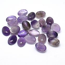 Natural Amethyst Gemstone Oval Cabochons, 10x8x4mm(G-J329-13-8x10mm)