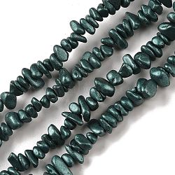 Electroplate Glass Beads Strands, Chip, Dark Slate Gray, 2.5~6.5x3~10x4~12.5mm, Hole: 1mm, 33.86''(86cm)(GLAA-P062-B11)