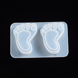 Silicone Molds, Resin Casting Molds, For UV Resin, Epoxy Resin Jewelry Making, Feet, White, 94x60x15mm, Inner Diameter: 47x36mm(DIY-L021-43)