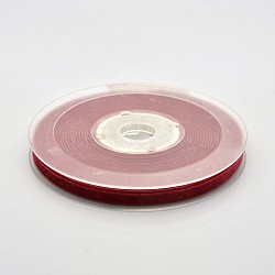 Polyester Velvet Ribbon for Gift Packing and Festival Decoration, Dark Red, 1/4 inch(7mm), about 70yards/roll(64m/roll)(SRIB-M001-7mm-260)