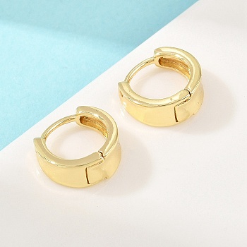 Brass Hoop Earrings, Real 18K Gold Plated, 11.5x12x5.5mm