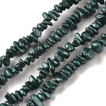 Electroplate Glass Beads Strands, Chip, Dark Slate Gray, 2.5~6.5x3~10x4~12.5mm, Hole: 1mm, 33.86''(86cm)