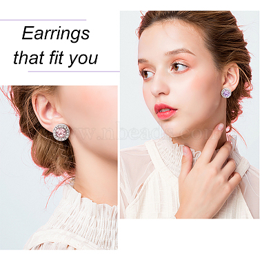 5 Pairs 5 Style Cubic Zirconia Diamond Stud Earrings(EJEW-AN0004-30)-3