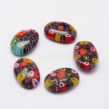 Mixed Color Oval Millefiori Lampwork Cabochons