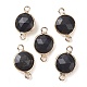 Natural Obsidian Connector Charms(G-C102-09H-G)-1