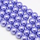 Brins de perles rondes en verre teinté écologique(HY-A002-14mm-RB015)-1