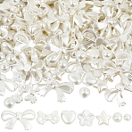 500Pcs 7 Styles ABS Plastic Imitation Pearl Beads, Mixed Shapes, 6~16.5x6~27x3.5~6mm, Hole: 1~2mm(MACR-SP0001-98)