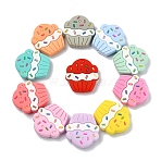 11Pcs 11 Colors Ice Cream Silicone Focal Beads, Mixed Color, 28x27x8mm, Hole: 2.5mm, 1pc/color(SIL-YW0003-63)