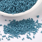 MIYUKI Delica Beads, Cylinder, Japanese Seed Beads, 11/0, (DB0798) Dyed Semi-Frosted Opaque Capri Blue, 1.3x1.6mm, Hole: 0.8mm, about 10000pcs/bag, 50g/bag(SEED-X0054-DB0798)