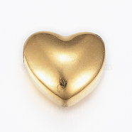 Ion Plating(IP) 304 Stainless Steel Beads, Heart, Golden, 9x10x5.5mm, Hole: 2mm(STAS-H423-17G)