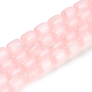 Natural Selenite Beads Strands, Dyed, Drum, Misty Rose, 12x8mm, Hole: 1.2mm, about 32pcs/strand, 15.43''(39.2cm)(G-F750-10)