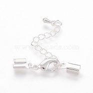 Brass Chain Extender, with Alloy Teardrop Charms, Cadmium Free & Nickel Free & Lead Free, Silver, 32mm(PALLOY-N0064-S-NR)