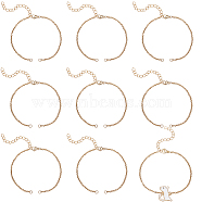 10Pcs 304 Stainless Steel Cable Chain Bracelet Making, with Lobster Claw Clasps & Extension Chain, Golden, 7-1/8 inch(18cm)(AJEW-BBC0002-11)