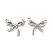 304 Stainless Steel Pendants, Bowknot Charm, Stainless Steel Color, 14.5x15.5x3mm, Hole: 1mm(STAS-F284-12P)