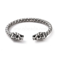 304 Stainless Steel Dragon Open Cuff Bangle for Men Women, Antique Silver, Inner Diameter: 2-7/8 inch(7.25cm)(BJEW-M230-05AS)