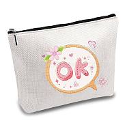 12# Cotton-polyester Bag, Stroage Bag, Rectangle, Flower Pattern, 18x25cm(ABAG-WH0029-045)