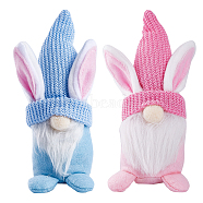 2Pcs 2 Colors Easter Cloth Bunny Gnome Doll Ornament, for Home Desktop Display Decorations, Mixed Color, 55~63x55~60x190~205mm, 1pc/color(AJEW-GF0007-78A)