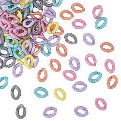 480Pcs 6 Style Opaque Acrylic Linking Rings, Quick Link Connectors, For Jewelry Curb Chains Making, Twist, Mixed Color, 18.5x13.5x4mm, Inner Diameter: 10x5mm, 80pcs/color(OACR-HY0001-06)
