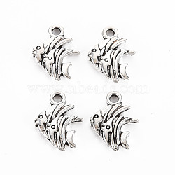 Tibetan Style Alloy Pendants, Cadmium Free & Lead Free, Fish, Antique Silver, 15.5x12x2.5mm, Hole: 1.8mm, about 957pcs/1000g(TIBE-S320-204AS)