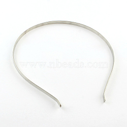 Hair Accessories Iron Hair Band Findings, Platinum, 110~125mm(X-OHAR-Q042-008F-04)