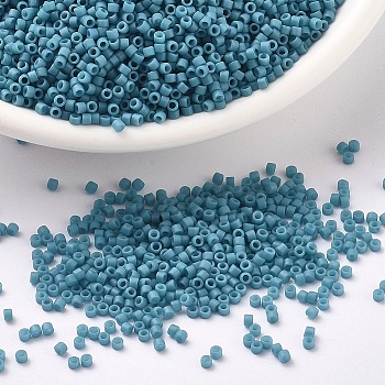 MIYUKI Delica Beads, Cylinder, Japanese Seed Beads, 11/0, (DB0798) Dyed Semi-Frosted Opaque Capri Blue, 1.3x1.6mm, Hole: 0.8mm, about 10000pcs/bag, 50g/bag