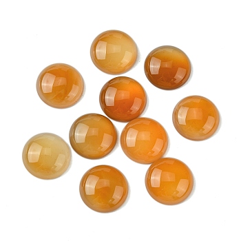 Natural Carnelian Cabochons, Dyed & Heated, Half Round, Sandy Brown, 18x5.5mm