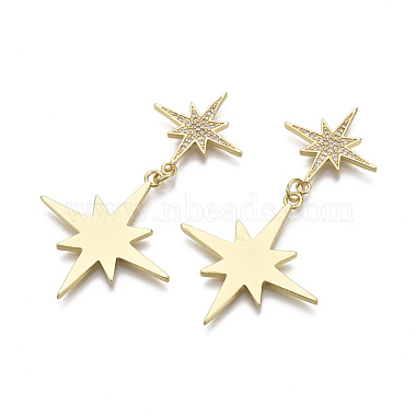 Real 18K Gold Plated Star Brass+Cubic Zirconia Pendants