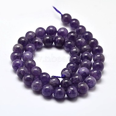 Natural Amethyst Round Bead Strands(G-I168-09-10mm)-2