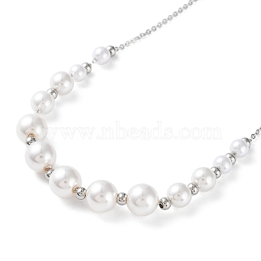 Plastic Pearl Graduated Beaded Necklace(NJEW-F317-02P)-2