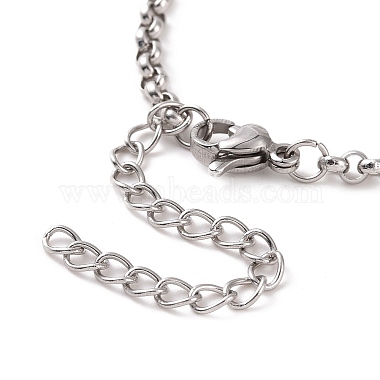 304 bracelet chaîne rolo en acier inoxydable pour homme femme(BJEW-E031-06P-08)-3