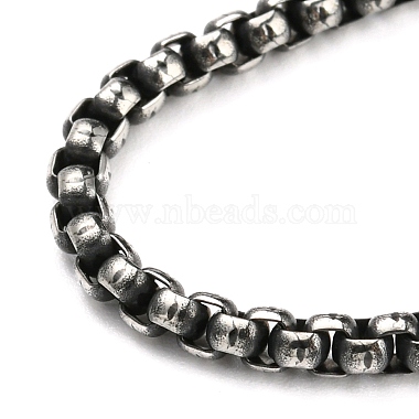 304 Stainless Steel Box Chain Necklace(NJEW-D046-01B)-2