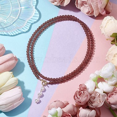 Natural Strawberry Quartz Beaded Necklaces(NJEW-JN04878)-2