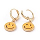 Boucles d'oreilles créoles en émail visage souriant évidé pour femme(EJEW-G304-01KCG-02)-2