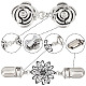 4Pcs 4 Style Vintage Alloy Rose Flower & Bowknot Sweater Shawl Clips Brooches Set(AJEW-GF0007-24)-6