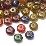 Handmade Lampwork Beads, Rondelle, Mixed Color, 10x5.5mm, Hole: 1.6mm(LA-CBAD2DB-07)