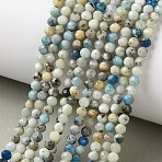 Natural Blue Azurite Beads Strands, Faceted, Round, 3mm, Hole: 0.7mm, about 129pcs/strand, 15.28''(38.8cm)(GG-CBAE031-A03-3mm)
