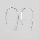 Sterling Silver Ear Wire, Platinum, 39x21x0.9mm(STER-WH0061-72P)