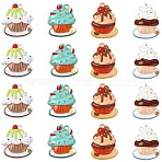 16Pcs 4 Styles Zinc Alloy Pendants, Cake, Baking Paint, Mixed Color, 16.5~18x13~15x5~5.5mm, Hole: 1.2mm, 4pcs/style(FIND-CJ0005-31)