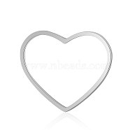 201 Stainless Steel Linking Rings, Heart, Stainless Steel Color, 23.5x29.5x1mm, Hole: 27x18.5mm(STAS-S105-T566D-29.5-1)