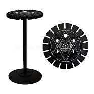 Wooden Wheel, Wooden Display Shelf, Black Holder Stand, Rustic Divination Pendulum Storage Rack, Witch Stuff, Mixed Shapes, Wheel: 120x8mm, 2pcs, Studdle: 288x12mm, 1pc(DJEW-WH0046-094)