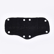 Polyester Reusable Hard Hat Sweatband, Washable Sweatband, with Snap Buttons, Hard Hat Accessories, Black, 26.5x13x0.1cm, Button: 11.5x4mm(FIND-WH0052-46)