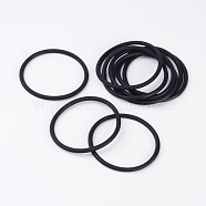 Rubber Bracelet, Black, Inner Diameter: 2-3/8 inch(6cm)(B164-12)